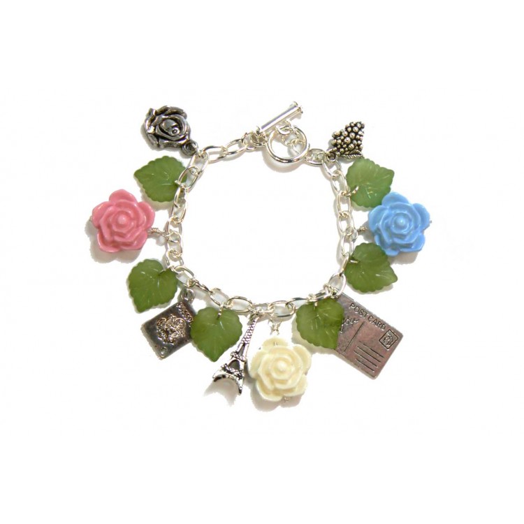 'Springtime in Paris' Themed Charm Bracelet